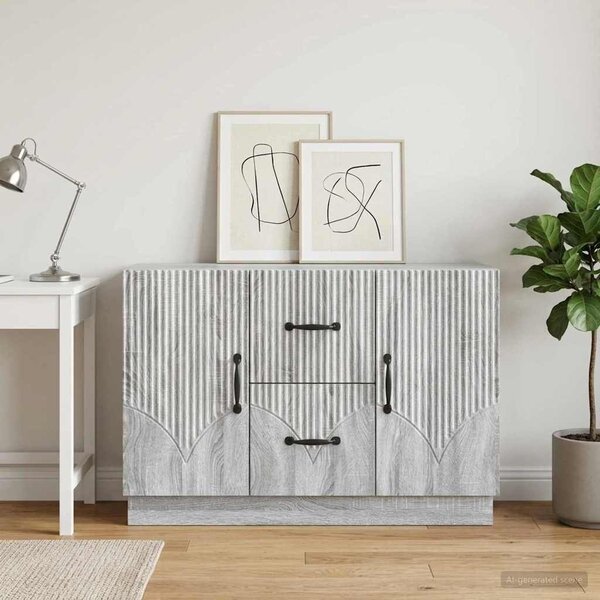 VidaXL Széf fiókkal Szürke Sonoma 89 x 34,5 x 57 cm Szerelt Fa