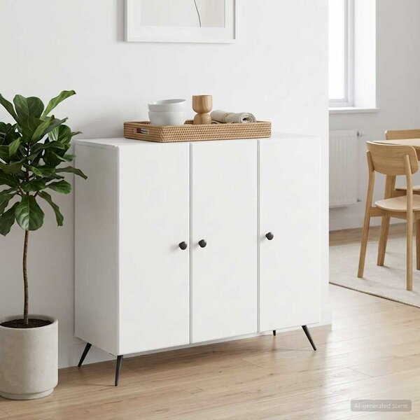 VidaXL Széf Fehér 89 x 34,5 x 80 cm Szerelt Fa