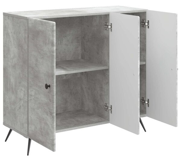 VidaXL Széf Betonszürke 89 x 34,5 x 80 cm Szerelt Fa