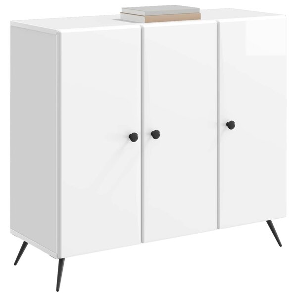 VidaXL Széf Magasfényű Fehér 89 x 34,5 x 80 cm Szerelt Fa