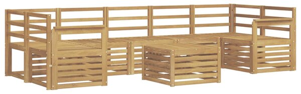 VidaXL Kültéri kanapé szett 8 pcs Fehér Tömör Akácfa