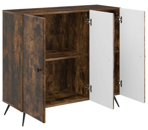 VidaXL Széf Füstös Tölgy 89 x 34,5 x 80 cm Szerelt Fa