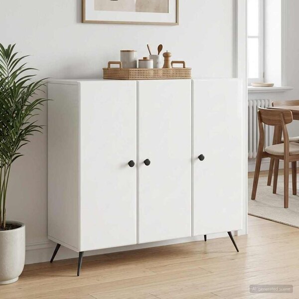 VidaXL Széf Magasfényű Fehér 89 x 34,5 x 80 cm Szerelt Fa