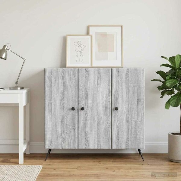 VidaXL Széf Szürke Sonoma 89 x 34,5 x 80 cm Szerelt Fa