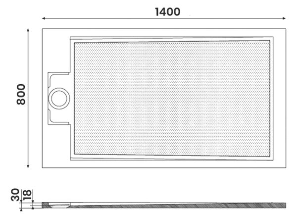 Gelco Gelco, EMA öntött márvány zuhanytálca, téglalap 140x80x3 cm, PE14080