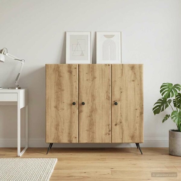 VidaXL Széf Kézműves Tölgy 89 x 34,5 x 80 cm Szerelt Fa