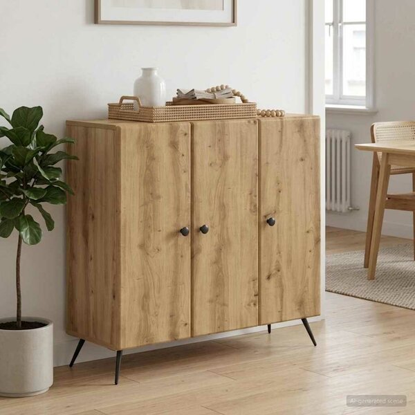 VidaXL Széf Kézműves Tölgy 89 x 34,5 x 80 cm Szerelt Fa