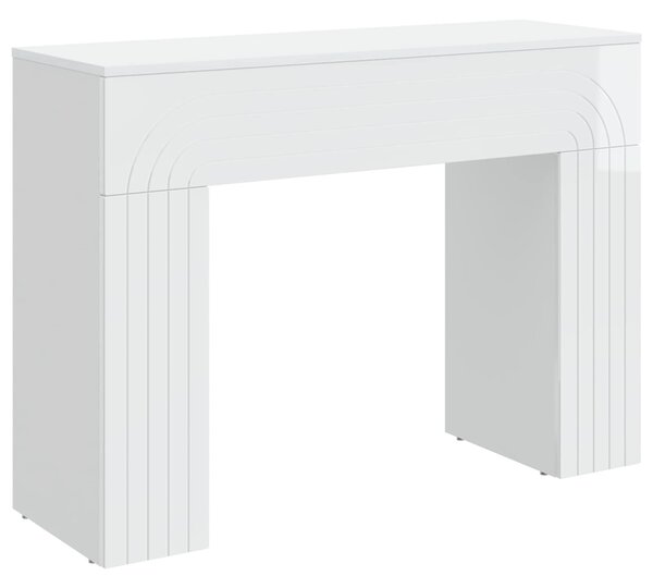 VidaXL Dohányzóasztal Magasfényű Fehér 102 x 35 x 75 cm Szerelt Fa
