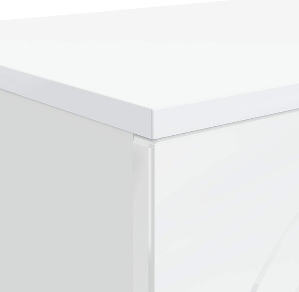VidaXL Dohányzóasztal Magasfényű Fehér 102 x 35 x 75 cm Szerelt Fa