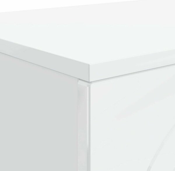 VidaXL Dohányzóasztal Magasfényű Fehér 102 x 35 x 75 cm Szerelt Fa
