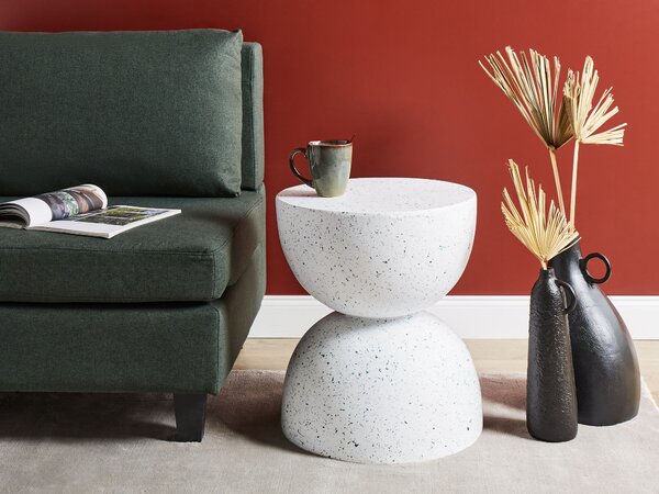 Kisasztal CAORIA 40 cm 40 cm Terrazzo hatású Fehér terrazzo