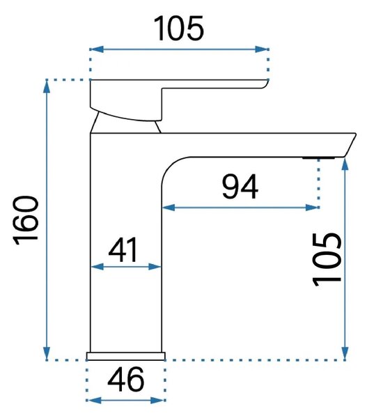 Rea Argus, mosdócsaptelep, magasság: 160 cm, króm, REA-B6208