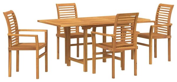 VidaXL Kert étkező szett 5 pcs Barna Tömör Teakfa