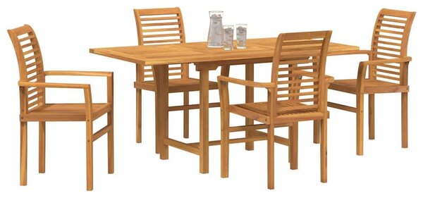 VidaXL Kert étkező szett 5 pcs Barna Tömör Teakfa