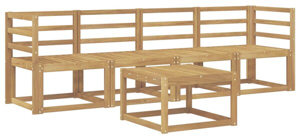 VidaXL Kültéri kanapé szett 5 pcs Fehér 59 x 59 x 37 cm Tömör Akácfa