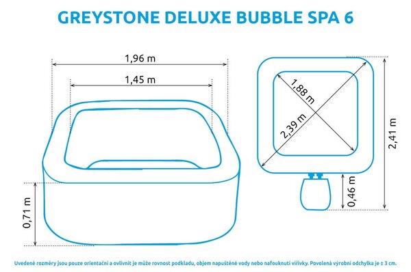 Felfújható pezsgőfürdő Marimex Greystone Deluxe Bubble Spa 6 NP