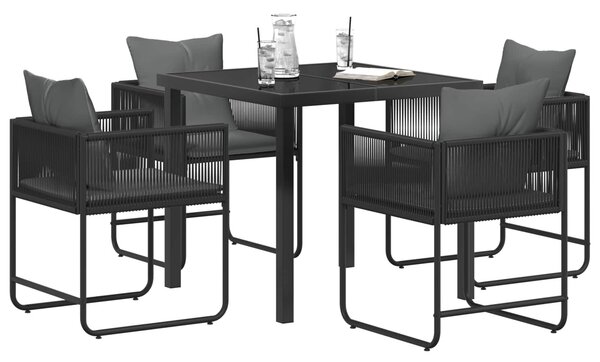 VidaXL Kert étkező szett 5 pcs Fekete és Antracit 80 x 80 x 73 cm