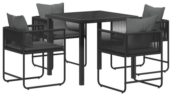 VidaXL Kert étkező szett 5 pcs Fekete és Antracit 80 x 80 x 73 cm