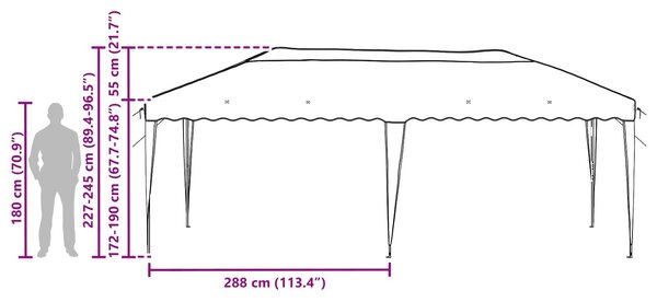 VidaXL Parti sátor 575 x 290 x 245 cm Terrakotta