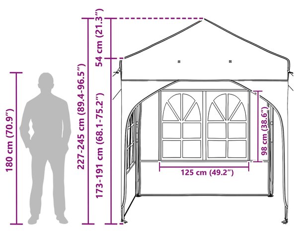 VidaXL Parti sátor 192 x 192 x 245 cm Bézs