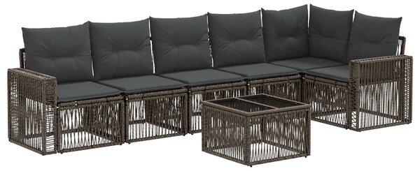 VidaXL Kerti Kanapé Szett 7 pcs Szürke és sötétszürke polirattan