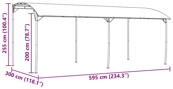 VidaXL Pavilon 6 x 3 x 2,55 m, Szövet és Alumínium 180, Zöld