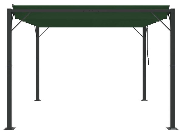 VidaXL Sátras pavilon lamellás tetővel, 3 x 3 x 2,14 m, Zöld