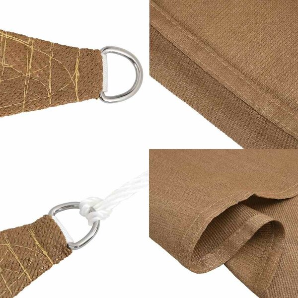 VidaXL napellenző vitorla 160 g/m² bézs 6 x 8 m HDPE