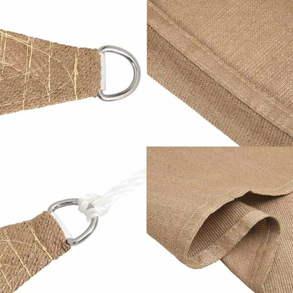 VidaXL napellenző vitorla 160 g/m² bézs 6 x 8 m HDPE