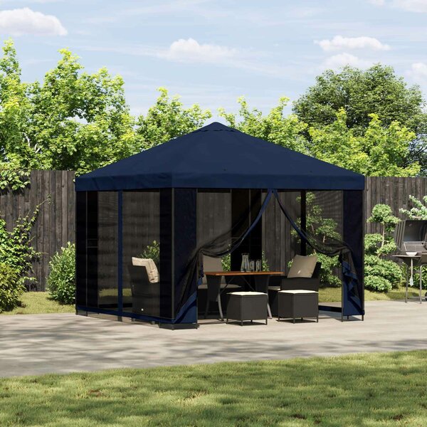 VidaXL Pavilon 3 x 3 m, Poliészter és acél, 190 gsm, Kék
