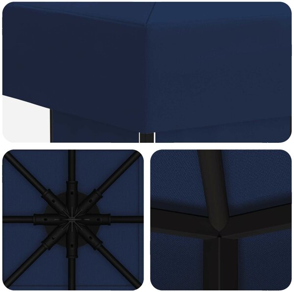VidaXL Pavilon 3 x 3 m, Poliészter és acél, 190 gsm, Kék