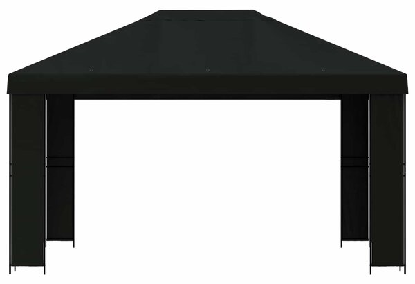 VidaXL Pavilon 4 x 3 m, Poliészter és acél 190 gsm, Fekete
