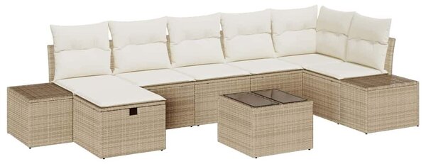 VidaXL Kanapé Szett párnával 8 pcs polirattan
