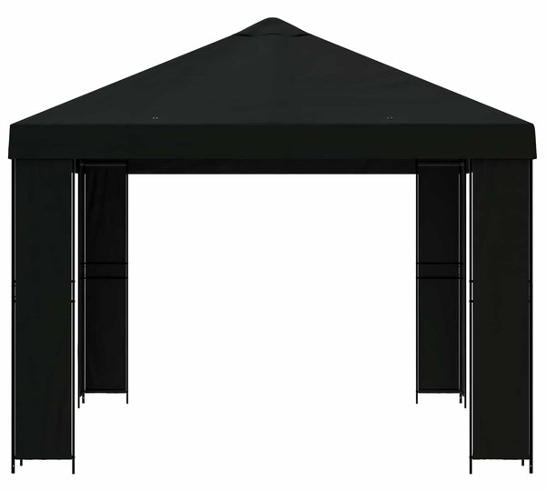 VidaXL Pavilon 4 x 3 m, Poliészter és acél 190 gsm, Fekete
