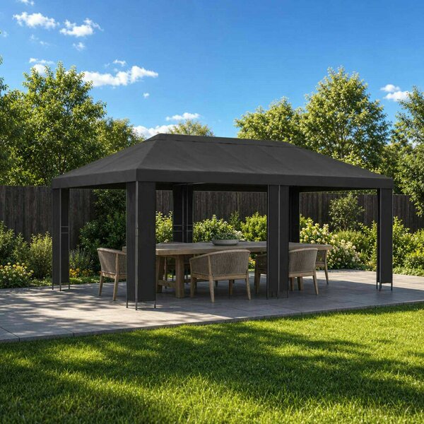 VidaXL Kerti pavilon 6 x 3 m, Antracitszürke
