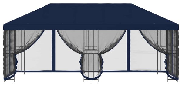 VidaXL Oldalfalas pavilon 6 x 3 m Poliészter és acél 190, Kék