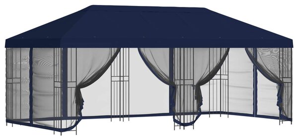 VidaXL Oldalfalas pavilon 6 x 3 m Poliészter és acél 190, Kék