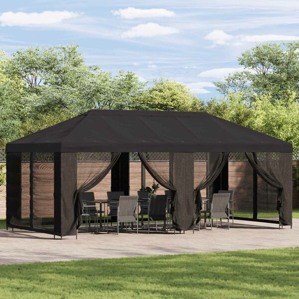 VidaXL Kerti pavilon 6 x 3 m, Antracitszürke