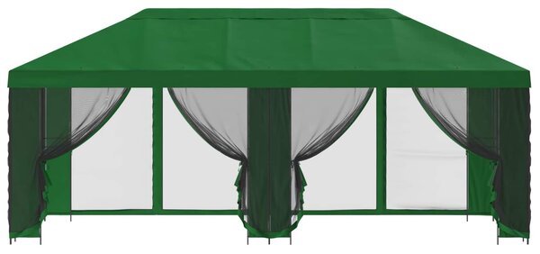 VidaXL Oldalfalas pavilon 6 x 3 m Poliészter és acél 190, Zöld