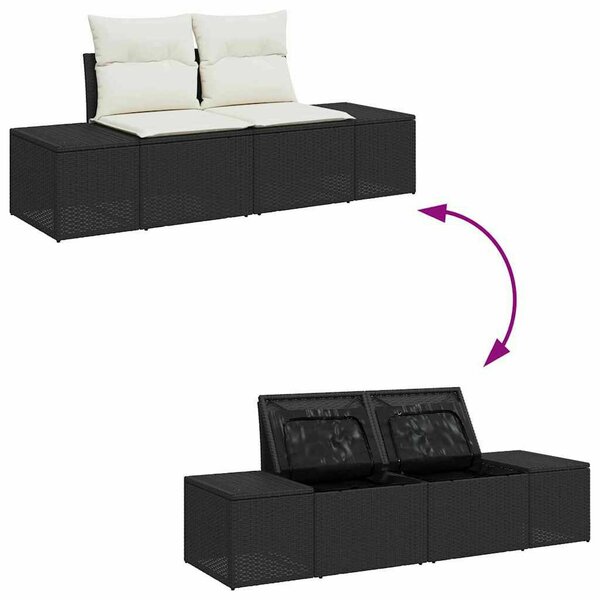 VidaXL Kanapé Szett párnával 7 pcs polirattan