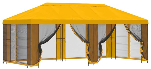 VidaXL Oldalfalas pavilon 6 x 3 m Poliészter és acél 190, Sárga