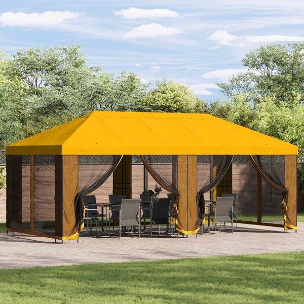 VidaXL Oldalfalas pavilon 6 x 3 m Poliészter és acél 190, Sárga