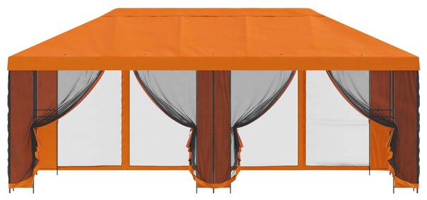 VidaXL Oldalfalas pavilon 6 x 3 m Poliészter és acél 190, Narancssárga