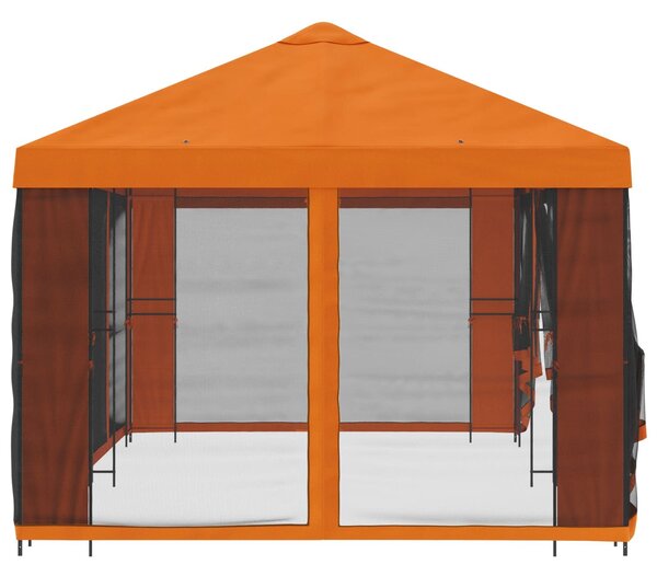 VidaXL Oldalfalas pavilon 6 x 3 m Poliészter és acél 190, Narancssárga