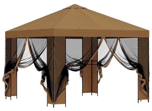 VidaXL Kerti pavilon oldalfalakkal 3 x 3 m, Bézs