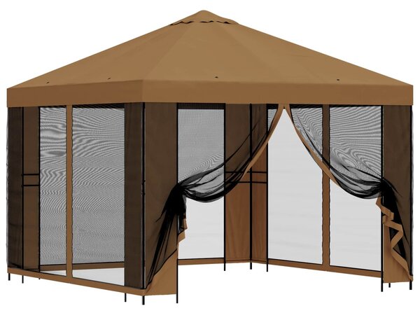 VidaXL Kerti pavilon oldalfalakkal 3 x 3 m, Bézs