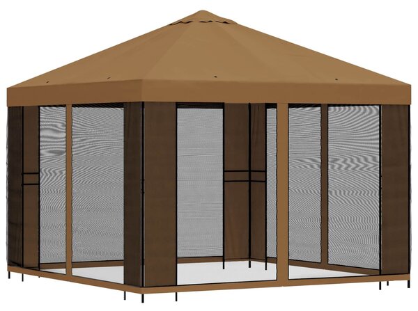 VidaXL Kerti pavilon oldalfalakkal 3 x 3 m, Bézs