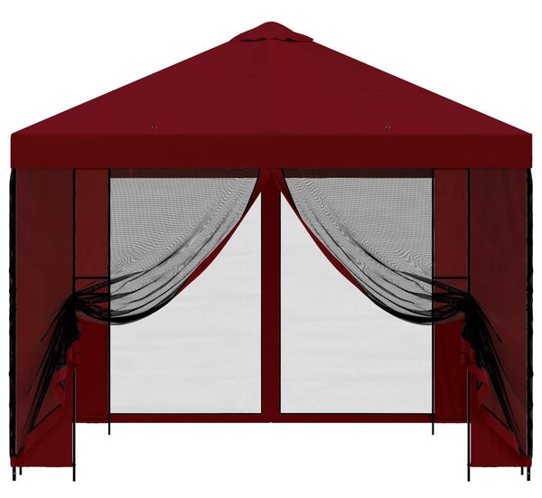 VidaXL Kerti pavilon oldalfalakkal 3 x 3 m, Burgundi