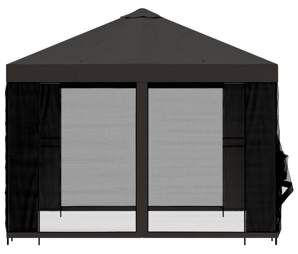 VidaXL Kerti pavilon oldalfalakkal 3 x 3 m, Antracitszürke