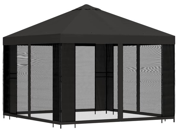 VidaXL Kerti pavilon oldalfalakkal 3 x 3 m, Antracitszürke